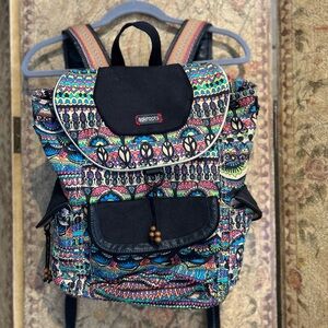 NWOT Sak Roots Canvas Multicolor Patterned Backpack